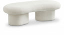 Luka Boucle Fabric Upholstered Bench - Cream