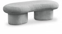 Luka Boucle Fabric Upholstered Bench - Grey