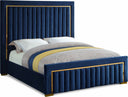 Dolce Velvet Upholstered Queen Bed - Blue