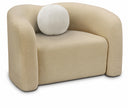 Kali Faux Shearling Teddy Fabric Upholstered Chair - Beige