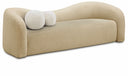 Kali 86" Faux Shearling Teddy Fabric Upholstered Sofa - Beige