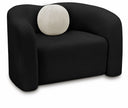 Kali Faux Shearling Teddy Fabric Upholstered Chair - Black