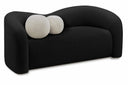 Kali 62" Faux Shearling Teddy Fabric Upholstered Loveseat - Black