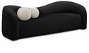 Kali 86" Faux Shearling Teddy Fabric Upholstered Sofa - Black