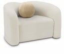 Kali Faux Shearling Teddy Fabric Upholstered Chair - Cream