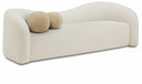 Kali 86" Faux Shearling Teddy Fabric Upholstered Sofa - Cream