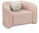 Kali Faux Shearling Teddy Fabric Upholstered Chair - Pink