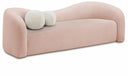 Kali 86" Faux Shearling Teddy Fabric Upholstered Sofa - Pink