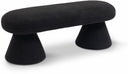 Drum Faux Shearling Teddy Fabric Upholstered Bench - Black