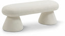 Drum Faux Shearling Teddy Fabric Upholstered Bench - Cream