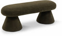 Drum Faux Shearling Teddy Fabric Upholstered Bench - Green