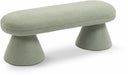 Drum Faux Shearling Teddy Fabric Upholstered Bench - Mint