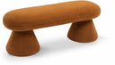 Drum Faux Shearling Teddy Fabric Upholstered Bench - Saddle
