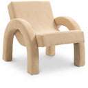 Corduroy Fabric Upholstered Accent Chair - Beige