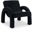 Corduroy Fabric Upholstered Accent Chair - Black