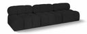Ames 102" Boucle Fabric Upholstered 3pc. Armless Modular Sofa - Black