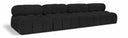 Ames 136" Boucle Fabric Upholstered 4pc. Armless Modular Sofa - Black