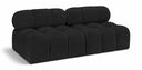 Ames 68" Boucle Fabric Upholstered 2pc. Armless Modular Loveseat - Black