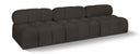 Ames 102" Boucle Fabric Upholstered 3pc. Armless Modular Sofa - Brown