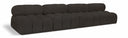 Ames 136" Boucle Fabric Upholstered 4pc. Armless Modular Sofa - Brown