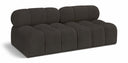 Ames 68" Boucle Fabric Upholstered 2pc. Armless Modular Loveseat - Brown