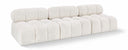 Ames 102" Boucle Fabric Upholstered 3pc. Armless Modular Sofa - Cream