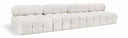 Ames 136" Boucle Fabric Upholstered 4pc. Armless Modular Sofa - Cream