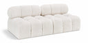 Ames 68" Boucle Fabric Upholstered 2pc. Armless Modular Loveseat - Cream