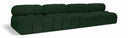 Ames 136" Boucle Fabric Upholstered 4pc. Armless Modular Sofa - Green