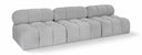 Ames 102" Boucle Fabric Upholstered 3pc. Armless Modular Sofa - Grey