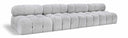 Ames 136" Boucle Fabric Upholstered 4pc. Armless Modular Sofa - Grey