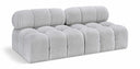 Ames 68" Boucle Fabric Upholstered 2pc. Armless Modular Loveseat - Grey