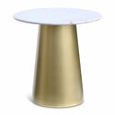 Sorrento Genuine Marble Top And Metal Base End / Side Table - Gold
