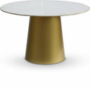 Sorrento 50" Genuine Marble Top And Metal Base Dining Table - Gold