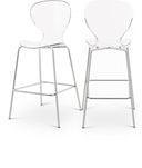 Clarion Lucite Seat And Metal Base Counter Stool - Chrome