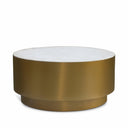 Presley Genuine Marble Top And Metal Base Coffee Table - Gold