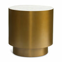 Presley Genuine Marble Top And Metal Base End / Side Table - Gold
