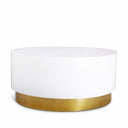 Deco Lacquer Top And Metal Base Coffee Table - White