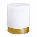 Deco Lacquer Top And Metal Base End Table - White