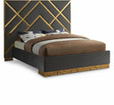 Vector Velvet Upholstered Bed - Grey
