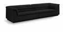 Cascade 118" Boucle Fabric Upholstered Sofa - Black