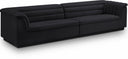 Cascade 118" Velvet Upholstered Fabric Upholstered Sofa - Black