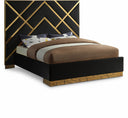 Vector Velvet Upholstered Bed - Black