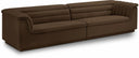 Cascade 118" Velvet Upholstered Fabric Upholstered Sofa - Brown