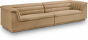 Cascade 118" Velvet Upholstered Fabric Upholstered Sofa - Camel