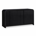 Fluted Solid Wood And Oak Veneer Dresser - Black