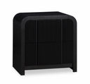 Fluted 26" Solid Wood And Oak Veneer Nightstand - Black