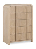 Fluted Solid Wood And Oak Veneer Chest - Natural