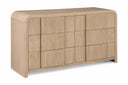 Fluted Solid Wood And Oak Veneer Dresser - Natural