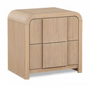 Fluted 26" Solid Wood And Oak Veneer Nightstand - Natural